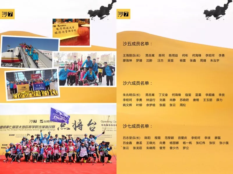 越过沙丘，有人等候——电子科大MBA第七届亚沙赛图片纪念版